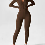 Long Sleeve Zip Front Jumpsuit