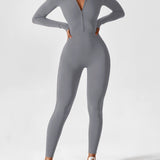Long Sleeve Zip Front Jumpsuit