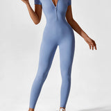 Long Sleeve Zip Front Jumpsuit