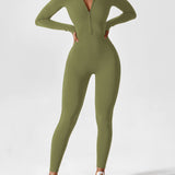 Long Sleeve Zip Front Jumpsuit