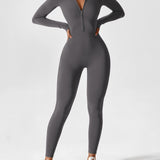 Long Sleeve Zip Front Jumpsuit