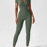 Long Sleeve Zip Front Jumpsuit