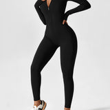 Long Sleeve Zip Front Jumpsuit