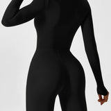 Long Sleeve Zip Front Jumpsuit