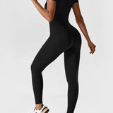 Long Sleeve Zip Front Jumpsuit