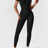Long Sleeve Zip Front Jumpsuit