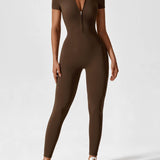Long Sleeve Zip Front Jumpsuit