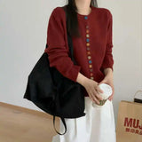Women's Multicolor Button-Front Knit Cardigan