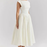 Cirelle | Cap Sleeve Midi Dress Structured Timeless Elegance