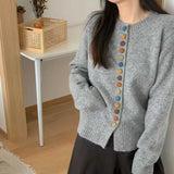 Women's Multicolor Button-Front Knit Cardigan