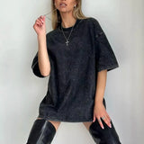 Vintage Wash Oversized Crewneck T-Shirt – Relaxed Comfort and Timeless Street Style