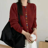 Women's Multicolor Button-Front Knit Cardigan