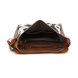 Cow Print Shoulder Bag with Detachable Pouch