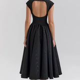 Cirelle | Cap Sleeve Midi Dress Structured Timeless Elegance