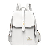 Women's PU Leather Flap-Closure Everyday Backpack