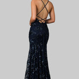 Sequin V-Neck Mermaid Maxi Dress