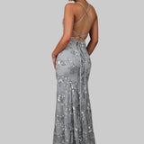 Sequin V-Neck Mermaid Maxi Dress