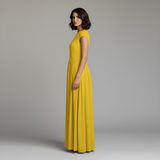 Cap Sleeve Crew Neck Maxi Dress