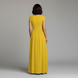 Cap Sleeve Crew Neck Maxi Dress