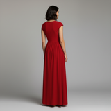 Cap Sleeve Crew Neck Maxi Dress