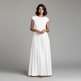 Cap Sleeve Crew Neck Maxi Dress