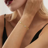 Women's Sterling Silver Bracelet with Zirconia Crystals