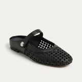 Women's Woven Instep Strap Flat Mules