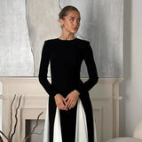 Long Sleeve Colour Block Wide Leg Jumpsuit