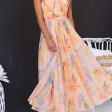 Floral Halter Neck Maxi Dress