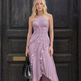 Ruffle Trim Strapless Midi Dress