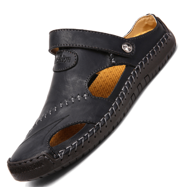 Leather Cut Out Fisherman Sandals