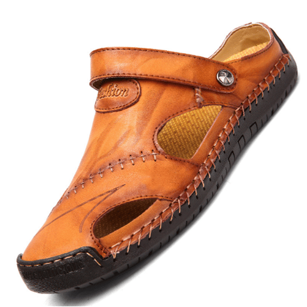 Leather Cut Out Fisherman Sandals
