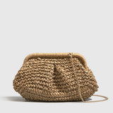 Women's Woven Clutch Bag with Chain Strap