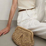 Women's Woven Clutch Bag with Chain Strap