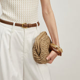 Women's Woven Clutch Bag with Chain Strap
