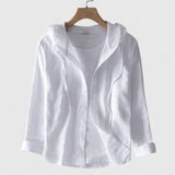 Lightweight Hooded Linen Blend Jacket