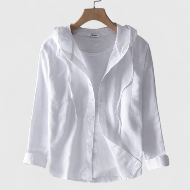 Lightweight Hooded Linen Blend Jacket