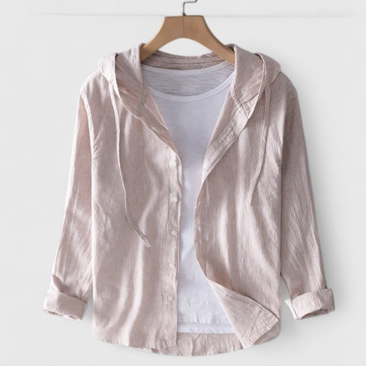 Lightweight Hooded Linen Blend Jacket