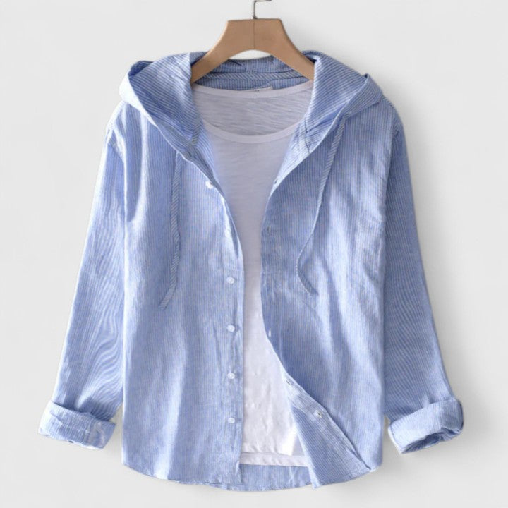 Lightweight Hooded Linen Blend Jacket
