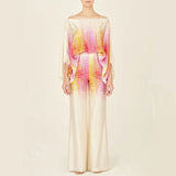 Printed One Shoulder Wide Leg Jumpsuit