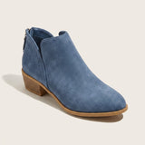 Women's Pointed Toe Low Block Heel Ankle Boots