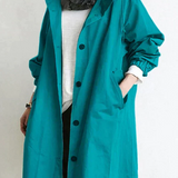 Women's Hooded Longline Raincoat Waterproof Breathable