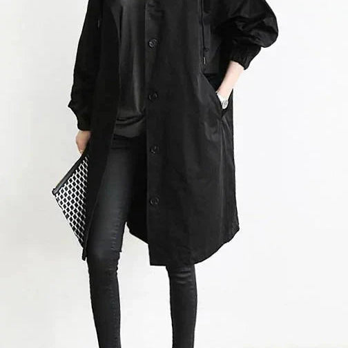 Women's Hooded Longline Raincoat Waterproof Breathable