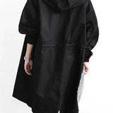 Women's Hooded Longline Raincoat Waterproof Breathable