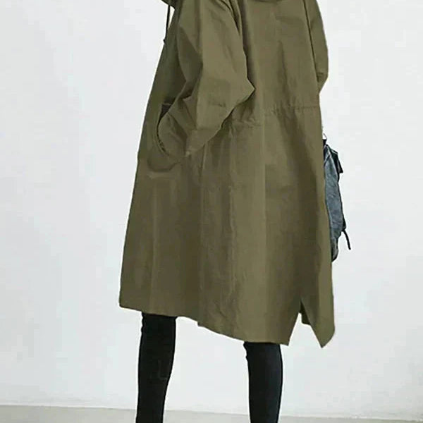 Women's Hooded Longline Raincoat Waterproof Breathable