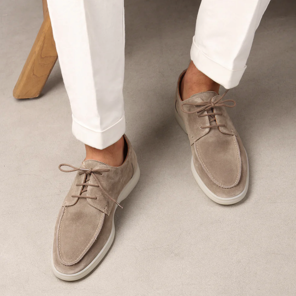 Suede Lace Up Casual Loafers