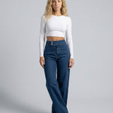 Women's High Rise Wide Leg Stretch Jeans