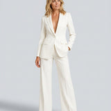 Women's Tailored Blazer and Wide-Leg Trouser Set
