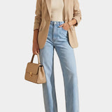Wide Leg Light Denim Jeans