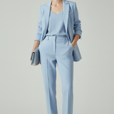 Women's Structured Blazer and Straight-Leg Trouser Set